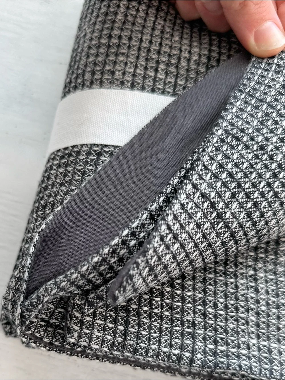 2 NEW Pottery Barn WAFFLE Weave European Linen STANDARD Pillow SHAMS Ebony Gray